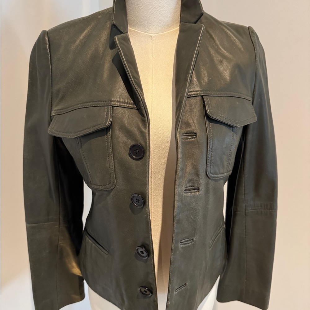Zadig & Voltaire Dark Olive Leather Jacket